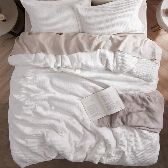 Cotton Duvet Cover - Coconut Waffle - Picture 2 of 2